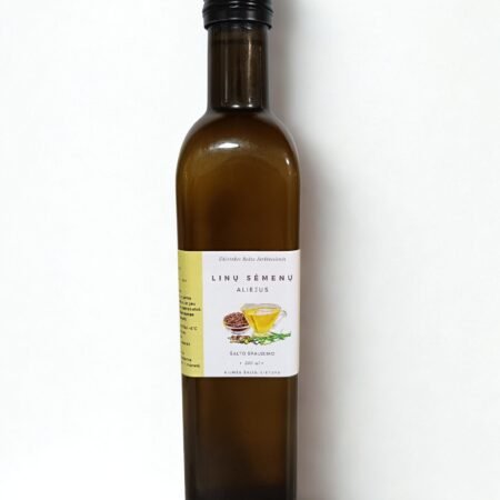linų sėmenų aliejus stikliniame butelyje, 500 ml